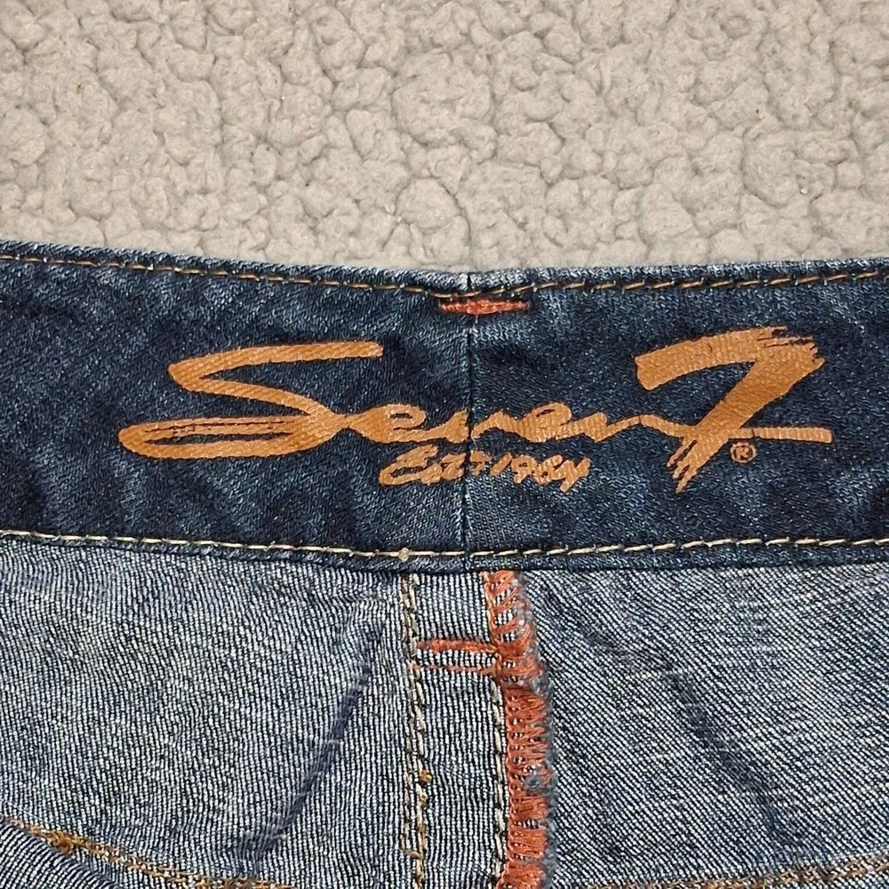Seven7 Bootcut Jeans Women 18W (actual 42x30.5) Stretch Denim Contrast Stitching